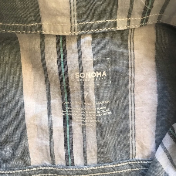 Boys Sonoma Size 7 Short Sleeve Button Down - Picture 3 of 3